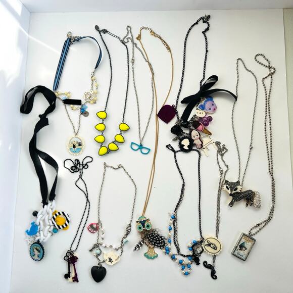 12 Playful Colorful Jewlery Creative Artistic Whimsical Necklaces Kidcore LOT - Picture 1 of 6